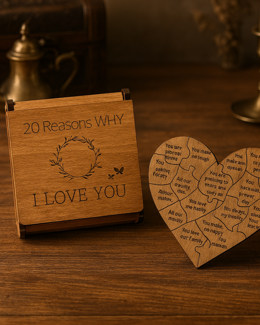 Wooden Heart Puzzle with 20 Love Messages To Decode - Flowers Delivery ...