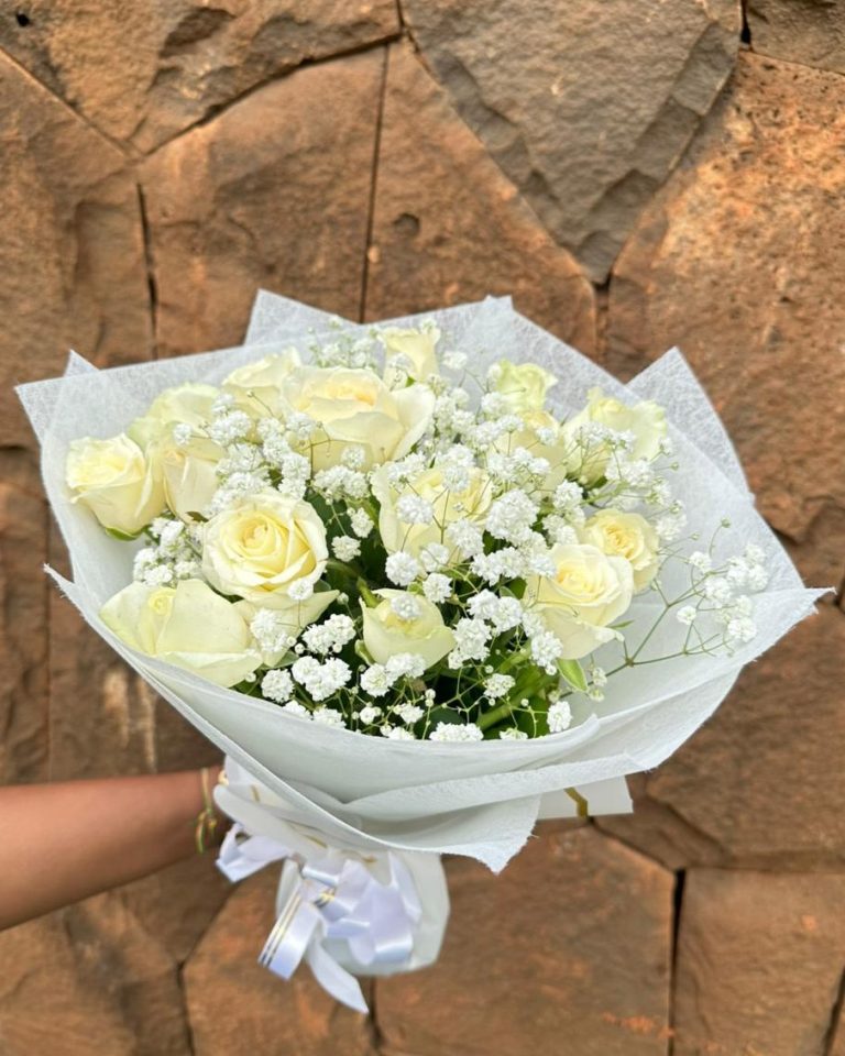 Classic White Roses Bouquet1
