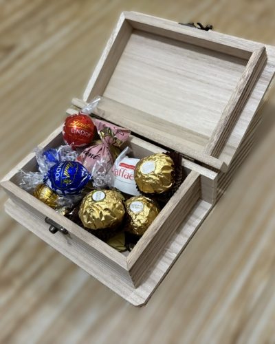 Handmade Wooden Box of Premium Chocolates