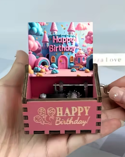 Happy Birthday Song Wooden Music Box